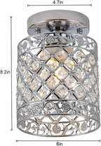 Create For Life® Mini Style Modern Decor Crystal Flush Mount Ceiling Light Fixture Crystal Chandeliers Light Ceiling Lamp for Hallway, Bar, Kitchen, Dining Room, Kids Room (6 inch Shade Dia)