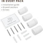 Wooden White Wall Hooks - Pack of 4 - Wall Mounted Decorative Hook - Modern Farmhouse Wood Pegs for Hanging Hat, Coat, Robe - Purse and Backpack Hanger for Entryway