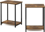 Furinno Simplistic Metal Frame End Table, 2-Pack, Amber Pine