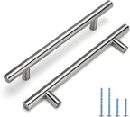 homdiy 400 Pack Drawer Handle Brushed Nickel Kitchen Hardware - HD201SN Cabinet Handles for Kitchen Furniture Hardware Derocative Straight Handle Pull, 8-4/5in Hole Centers