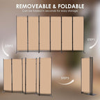 RANTILA 6 Panel Room Divider, 6 FT Folding Privacy Screen with Wide Feet, Freestanding Partition for Room Separation, Portable Room Divider Panel, 133" W x 71" H, Beige