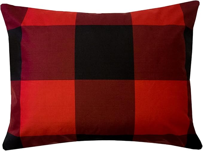 5 Piece Comforter Set Bed in a Bag Buffalo Check Christmas Print All Season Soft Down Alternative Bedding Comforter Set & Luxurious White Microfiber Bed Sheets, Twin, Buffalo Plaid Burgundy/Black