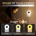【2 PACK】 Bathroom Clock,10 Levels Dimmable+3 Light Colors+Remote Shower Clock+Bathroom Night Light, 90 Lumen Shower Timer+Light Timer, Aora Night Light, Nightlight Plug in Night Lights for Wall Socket