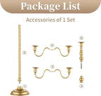 Sziqiqi 28In Floor Candelabra Tall Taper Candlestick for Candle and Floral Metal Candle Holders Table Centerpiece for Wedding Party Event Room