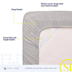 King Size Sheets - Breathable Luxury Bed Sheets with Full Elastic & Secure Corner Straps Built In - 1800 Supreme Collection Extra Soft Deep Pocket Bedding, Sheet Set, EXTRA DEEP pocket - King, Silver