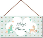 Personalized Sign Magical Unicorn Sign Unicorn Themed Kids Room Custom Name Door Wall Decor Floral Nursery Art Plate For Boys Room Girls Bedroom Little Man Cave