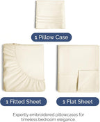 Twin Size 3 Piece Sheet Set - Comfy Breathable & Cooling Bed Sheets Set - Hotel Luxury Bedding for Women, Men, Kids, Teens, Boys & Girls - Deep Pockets, Ultra-Soft, Wrinkle Free - Oeko-Tex - Off White