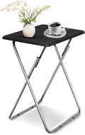 Garden 4 you Folding TV Tray Table,TV Dinner Table with Sturdy MDF Top,Eating Trays for Living Room with No Assembly Required, 15 x 18.9 x 26 in(Black,1PC)