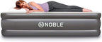 Noble Queen Size Luxury Upgraded Double HIGH Raised Air Mattress, Inflatable Airbed with Built-in Pump Elevated Raised Air Mattress Quilt Top, Coil Beam Technology