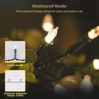 koopower 36ft 100 LED Battery Operated Christmas Lights with Timer (8 Modes), IP65 Waterproof for Christmas Tree, Green String, Warm White