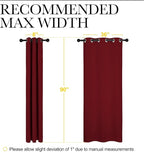 NICETOWN Christmas Burgundy Red Blackout Drapes - Window Treatment Light Blocking Privacy Curtain Panels for Window Decoration (Set of 2, 42 inches by 90-inch)