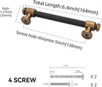 10 Pack 5 inch(128mm) Black and Antique Brass Kitchen Cabinet Handles Knurled Cabinet Pulls Black Drawer Pulls Kitchen Cabinet Hardware Dresser Handles