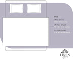 Linen Home 100% Cotton Percale Sheets King Size, Prelude Purple, Deep Pocket, 4 Pieces Set - 1 Flat, 1 Deep Pocket Fitted Sheet and 2 Pillowcases, Crisp Cool and Strong Bed Linen