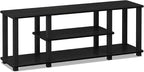 Furinno ‎20 Pounds Turn-N-Tube No Tools 3D 3-Tier Entertainment TV Stand up to 50 inch TV, Square Tubes, Americano/Black