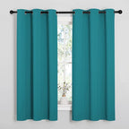 NICETOWN Room Darkening Curtains 63 inch Length 2 Panels, Thermal Insulated Grommet Blackout Curtains for Modern Casual Elegant Bedroom Kids Room Theme Decoration (Peacock Teal, 2 Pieces, W42)