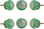 Perilla Home Set of 6 Crystal Bubble Glass Knob for Kitchen Cabinets - Crystal Glass Handles and Pull Knob for Dresser Drawer | Living Room | Kitchen | Bathroom | Closet Cupboard Furniture