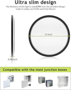 hepside 1PACK Flush Mount LED Ceiling Light Fixture Black, 12Inch 28W, Dimmable 3000K-4500K-6000K 3 Color Selectable Ceiling Lamp 3200LM Low Profile Ceiling Light for Kitchen Bedroom Hallway