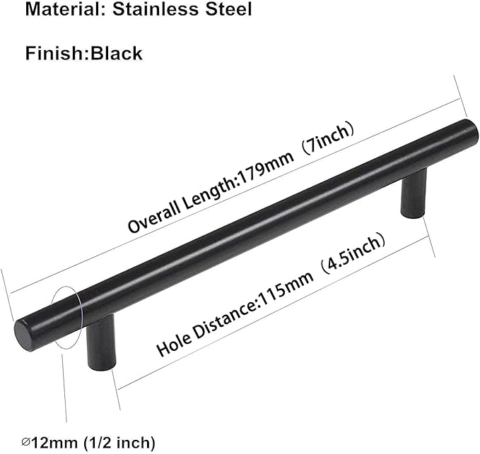 homdiy 20Pack 4.5in Cabinet Handles Black Kitchen Cabinet Pulls Drawer Pulls for Dresser Drawers
