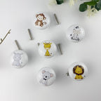 6 Pack 1.5" Ceramics Cute Animals Baby Nursery Room Dresser Drawers Knobs Kids Colorful Cabinet Handle Knobs (Monkey)
