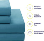 Sweet Home Collection 7 Piece Comforter Set Bag Solid Color All Season Soft Down Alternative Blanket & Luxurious Microfiber Bed Sheets, Marino, Full