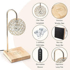 Marycele Candle Warmer Lamp with Timer, Round Diamond Home Decor Gifts for Mom Women, Gold Diamond Lamp, Western Bedroom Accessories, Birthday Gifts for Women, Wax Warmer for Jar Candles