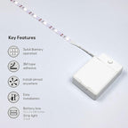 Battery Powered LED Strip Lights, 3 Pack 40 Inch Battery Operated LED Strip Lights for Shelves and Under Cabinet Indoor Use, Cordless LED Light Strips Warm White 2700K