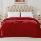 Exclusivo Mezcla Fleece Blanket Twin Size for Bed, Super Soft and Warm, All Season Use, Cozy, Plush, Lightweight, 90x66 Inches, Deep Red