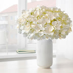 Hydrangea Artificial Flowers, 20 Pcs Champagne Hydrangea Artificial Flowers Bulk, Faux Hydrangea Flowers for Outdoor, Fake Silk Ivory Hydrangea Flowers with Stems for Wedding Decoration Decor