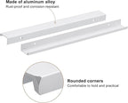 uxcell Cabinet Finger Edge Pull, 5pcs 300mm / 11.81" Aluminum Alloy Back Mount Hidden Cabinet Pulls Concealed Handle for Home Kitchen Drawer Cabinet, Silver