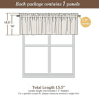 Chyhomenyc Sheer Taupe Valances for Windows 2 Pack, Small Window Curtains for Living Room Bathroom Laundry Basement, Modern Rod Pocket Voile Curtains, 42Wx14L inches