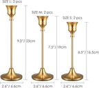 Candle Holders,Set of 6 Candlestick Holders for Taper Candles, Brass Gold Modern Decorative Candle Stick Holder for Table, Mantel, Wedding, Dinning, Housewarming Gift(Candles are not Included)