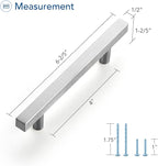 Ravinte Brushed Nickel Cabinet Handles 30 Pack 4 inch Satin Nickel Square Cabinet Pulls Silver Hardware for Kitchen Cabinets 6 inch Overall Length Stainless Steel Drawer Pulls