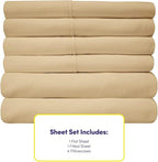 Cal King Size Bed Sheets - 6 Piece 1500 Supreme Collection Fine Brushed Microfiber Deep Pocket California King Sheet Set Bedding - 2 Extra Pillow Cases, Great Value, California King, Camel