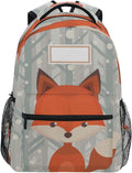 Custom Children's Name School Backpack Personalized Schoolbag Brown FoxTravel Bag for Teens Girls Boys