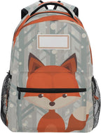 Custom Children's Name School Backpack Personalized Schoolbag Brown FoxTravel Bag for Teens Girls Boys