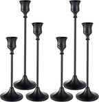 Black Candlestick Holders, Taper Candle Holders, Set of 6 Matte Black Candle Holder Set, Vintage Table Centerpiece for Wedding Christmas Holiday