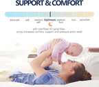 Mattress Topper Full for Back Pain, Extra Thick Mattress Pad Cover, Plush Pillow Top, Deep Elastic Pocket, Black