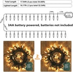 BrizLabs Battery Christmas Lights, 17.94ft 50 LED Warm White Christmas Lights, Green Wire Christmas String Light Indoor/Outdoor, 8 Modes Decorative Holiday Light for Xmas Tree, Wreath, Wedding, 2 Sets