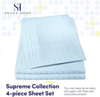 Twin Size Bed Sheets - 4 Piece 1500 Supreme Collection Fine Brushed Microfiber Deep Pocket Twin Sheet Set Bedding - 1 EXTRA PILLOW CASES, GREAT VALUE, Twin, Dobby Light Blue