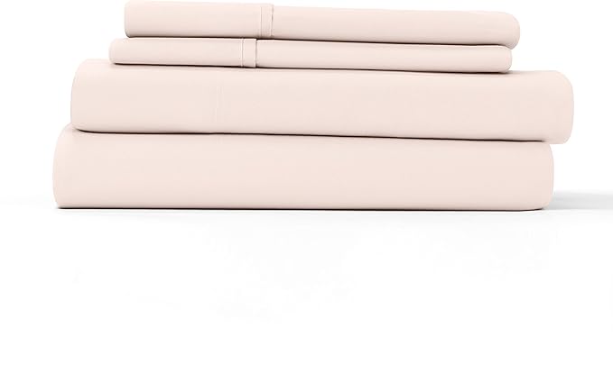 Linen Market Double-Brushed Microfiber Twin XL Sheet Set 3 Piece – Oeko-TEX Certified Ultra Soft & Wrinkle-Free - 16" Deep Pocket Sheets - Easy Care Twin XL Size - Blush