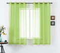 DUALIFE Lime Green Voile Sheer Curtains Grommet,Look Semi Sheer Windows Panels,Elegant Solid Color Touch Soft Drapes, 52X45 Inch for Living Room Bedroom,Set of 2 Panels