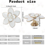 4 Pcs Petal Cabinet Knobs，Zinc Alloy Flower Shape Single Hole Knob with Screws for Dresser Handles Cabinet Wardrobe Door Handle Decorative Furniture (White Flower Pearl)