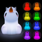 Night Light, Big Size Night Light for Kids, Bedside Multicolor Lamp for Children, Remote&Touch Control, Break Resistant, Adjustable Brightness & Color, Timing Function - Large Unicorn