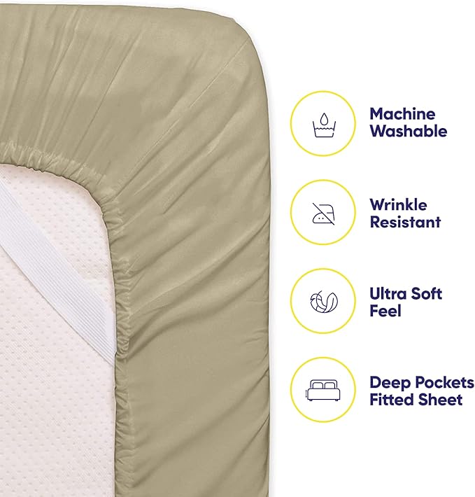 Cal King Size Bed Sheets - 6 Piece 1500 Supreme Collection Fine Brushed Microfiber Deep Pocket California King Sheet Set Bedding - 2 Extra Pillow Cases, Great Value, California King, Sage