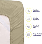 Full Size Bed Sheets - 6 Piece 1500 Supreme Collection Fine Brushed Microfiber Deep Pocket Full Sheet Set Bedding - 2 Extra Pillow Cases, Great Value, Full, Sage