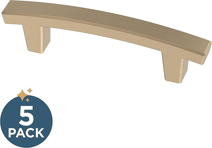 Franklin Brass (5-Pack) – Champagne Bronze Cabinet Handles, 3 Inch Hole Center, Pulls for Drawers, Kitchen Cabinet Door, Dressers | Pierce