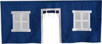 Max & Lily Underbed Privacy Curtain for Low Bunk/Loft Bed, 2 Panel Play Curtain Set - Hot Blue/White Cotton