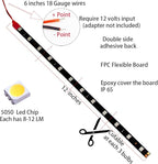 DC 12V Waterproof 1Ft 12 LED Strip Underbody Light with 6 inches Wires for Motor (Red,Pack of 6)