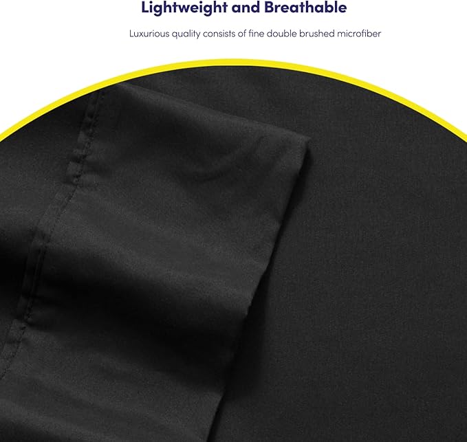 Twin XL Size Bed Sheets - 4 Piece 1500 Supreme Collection Fine Brushed Microfiber Deep Pocket Twin X-Large Sheet Set Bedding - 1 EXTRA PILLOW CASES, GREAT VALUE, Twin XL, Black