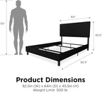 DHP Janford Upholstered Bed, Black Faux Leather, Queen